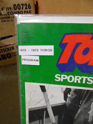 WHA Hockey multi signed magazine Gordie Howe,sons and more w/ COA 1972-73