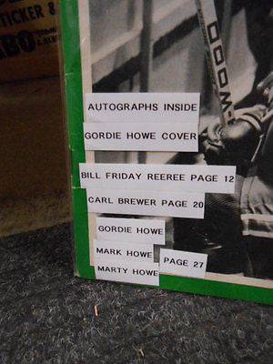 WHA Hockey multi signed magazine Gordie Howe,sons and more w/ COA 1972-73