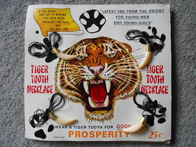 Tigers Teeth rare vending machine display card 1970s