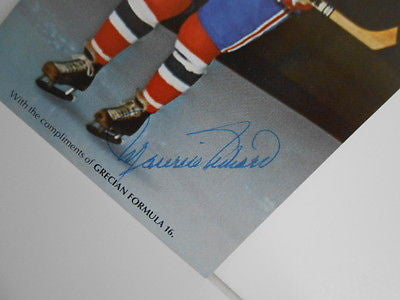 Maurice Richard NHL Hockey rare signed in person 4x6 postcard sold with COA