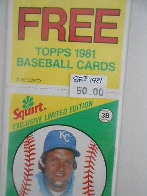 Squirt soft drink baseball card set panels 1981
