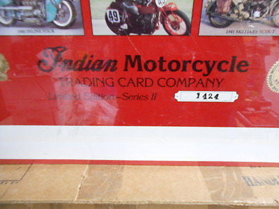 Indian Motorcycle series 2 rare numbered uncut card sheet .. serial numbers may vary 1990s