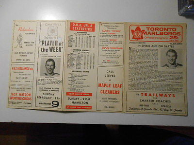 Toronto Malboros Hockey rare program w/ bonus photo 1967