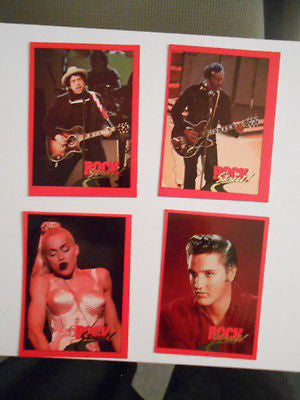Elvis, Madonna rare 4 uncut cards sheet set 1990s