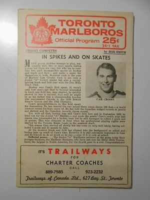 Toronto Malboros Hockey rare program w/ bonus photo 1967
