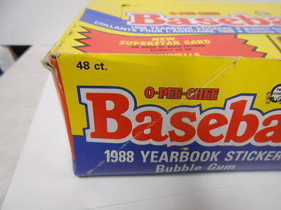 1988 Baseball OPC yearbook stickers box