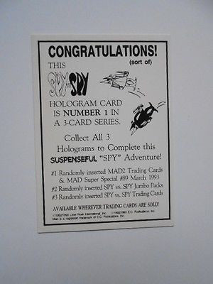 Mad magazines Spy vs Spy rare hologram insert card 1990s