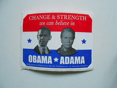 Obama vs Adama rare 3x3 inch sticker..