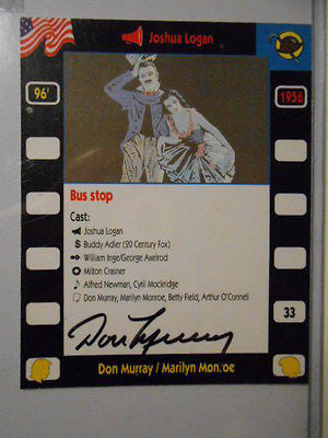 Movie Poster cards Bus Stop signed Don Murray insert card