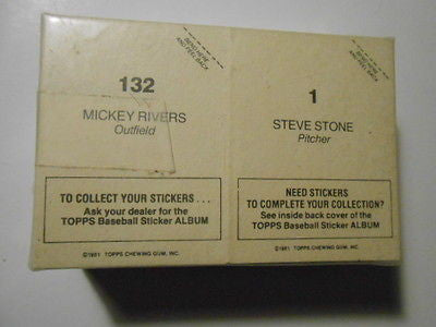 Topps baseball rare complete stickers set 1981