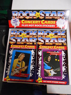 Rockstars Concert cards rare 24 sealed packs  box 1985