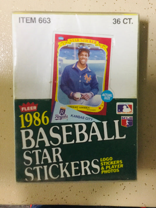 1986 Fleer Baseball Star Stickers cards 36 packs box