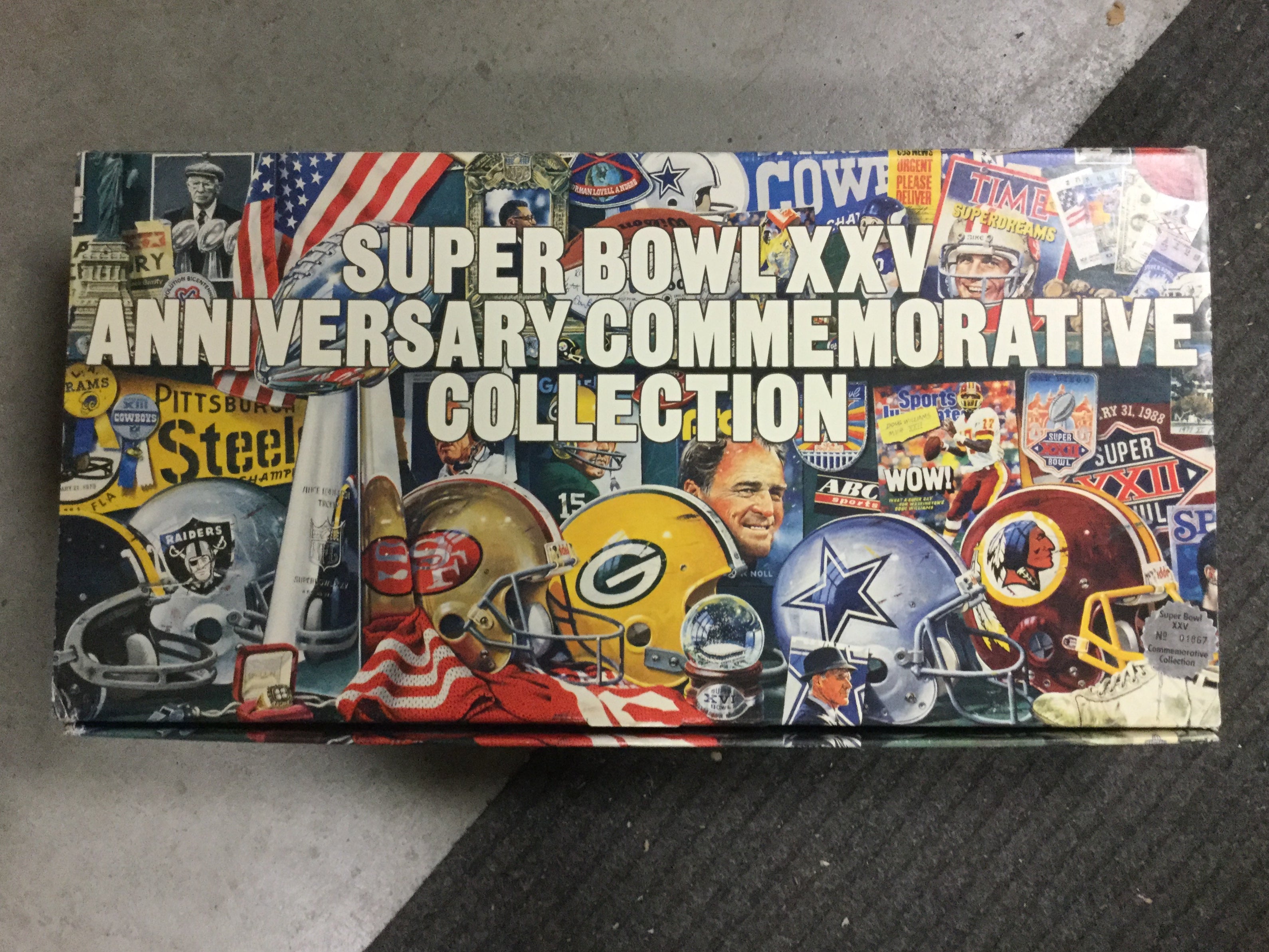 Super Bowl football XXV Anniversary Commerative collection
