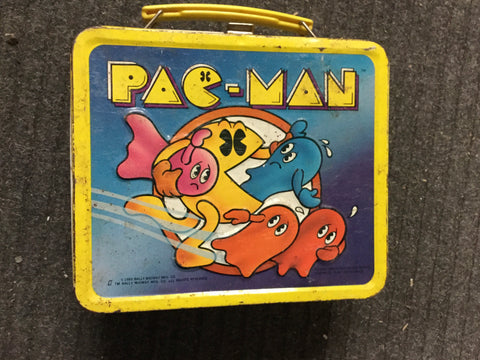 Pac-man rare metal lunch box with Thermos 1980s