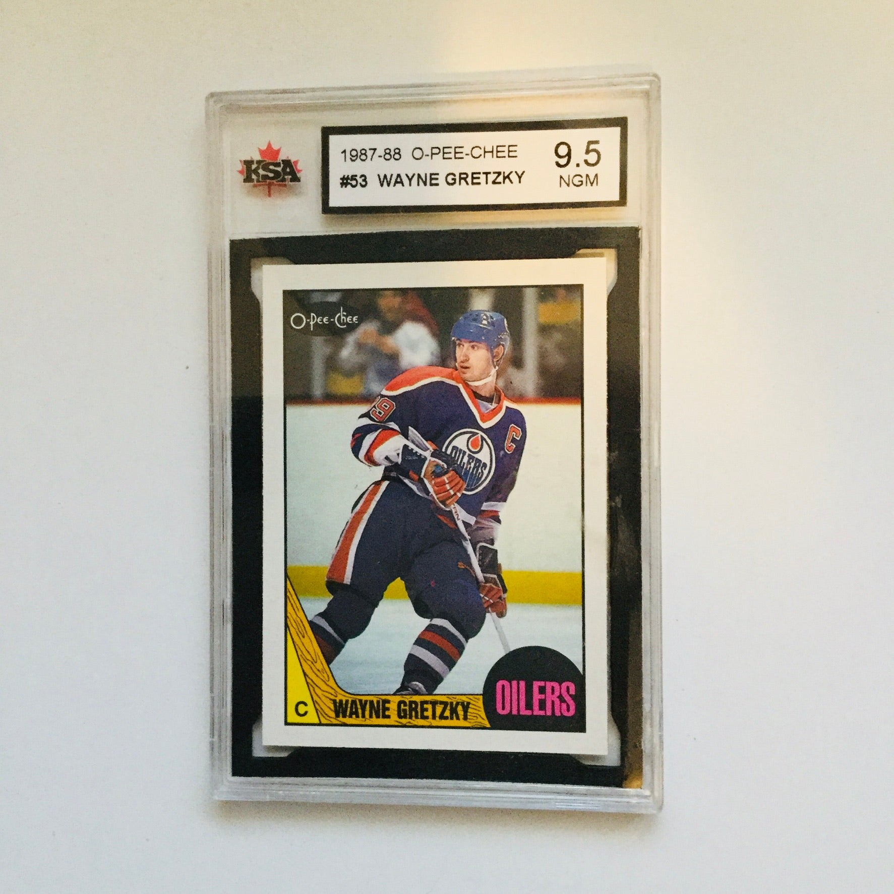 1987-88 Opc Wayne Gretzky high grade KSA 9.5 hockey Card