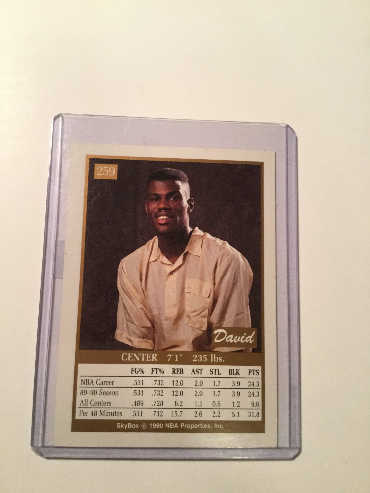 David Robinson Skybox Rare protype NBA Card