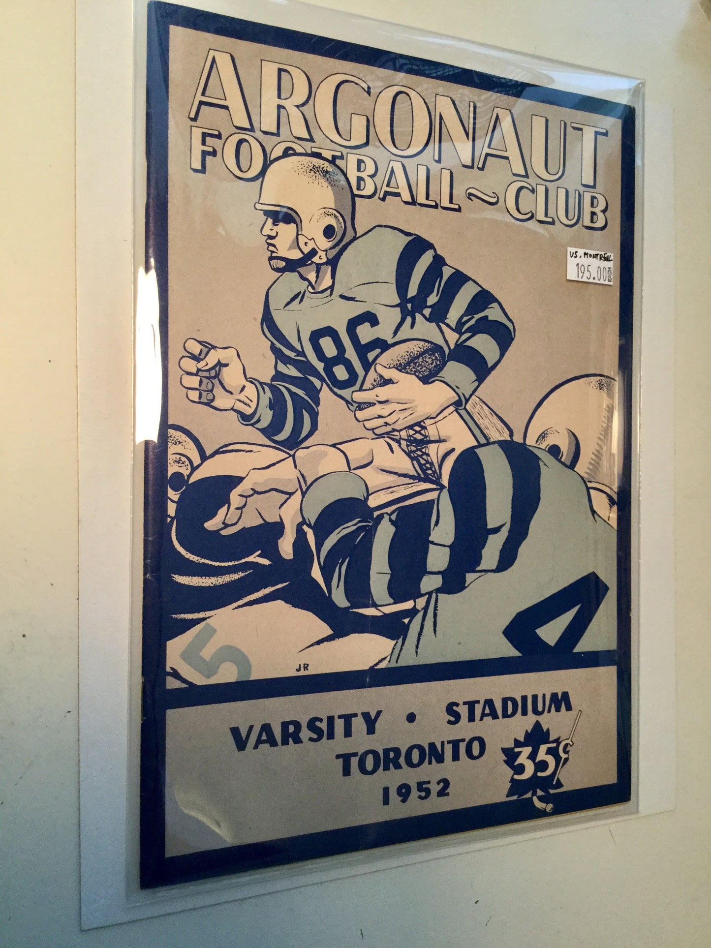 CFL football rare program Argos vs Montreal 1952