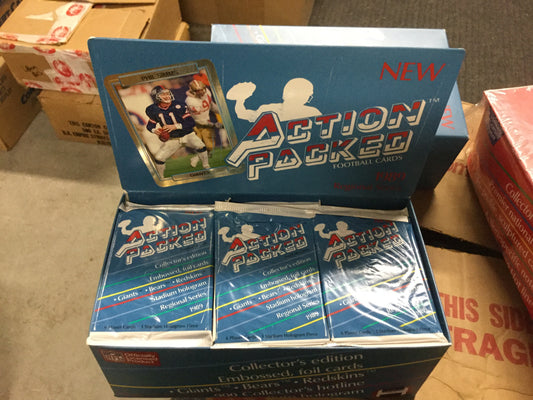 Action Packed football cards first year box 1989