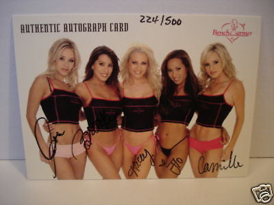 Playboy Benchwarmer rare 4 autographs numbered insert card
