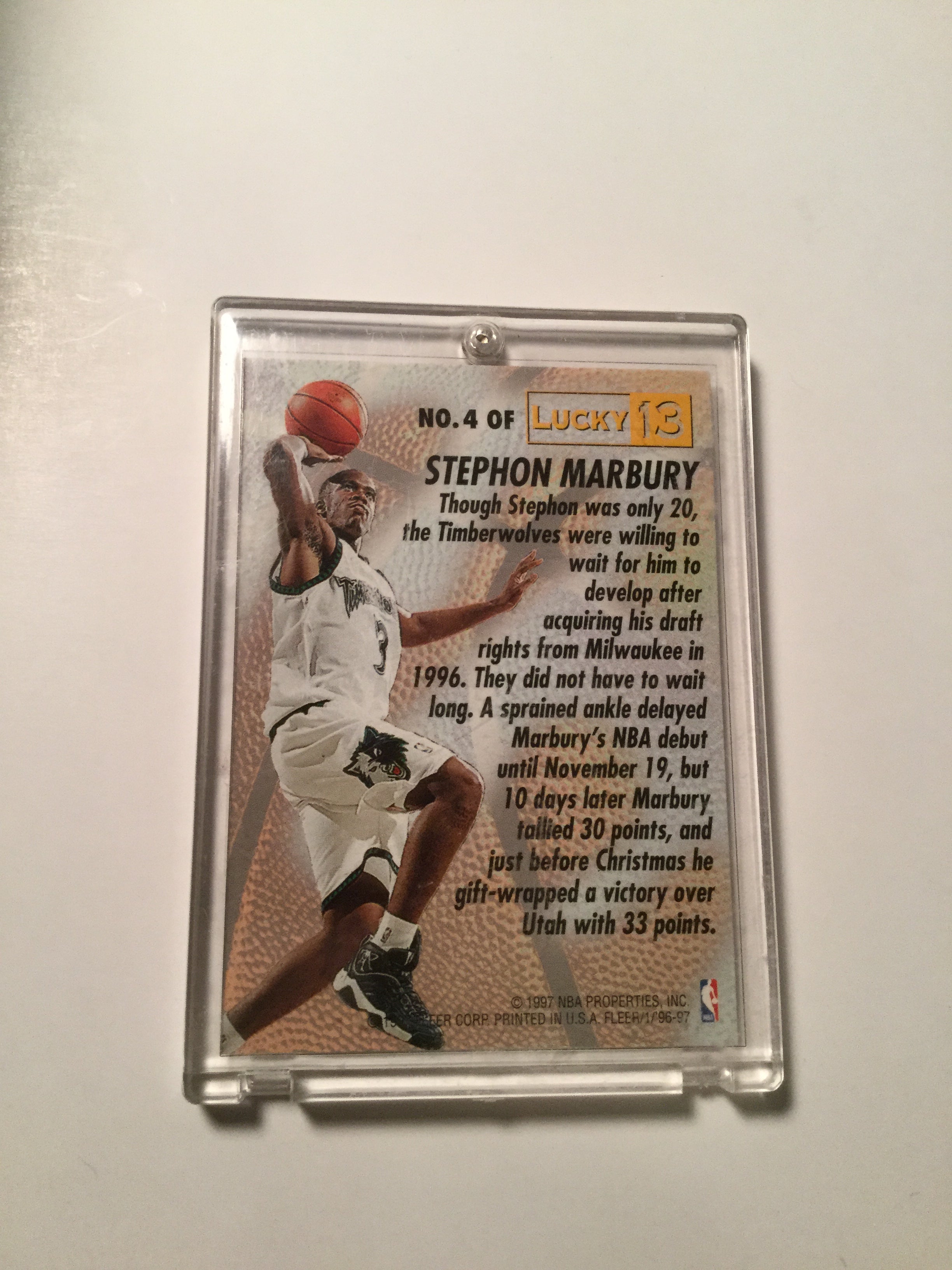 Stephon Marbury Fleer Rare rookie redemption NBA card