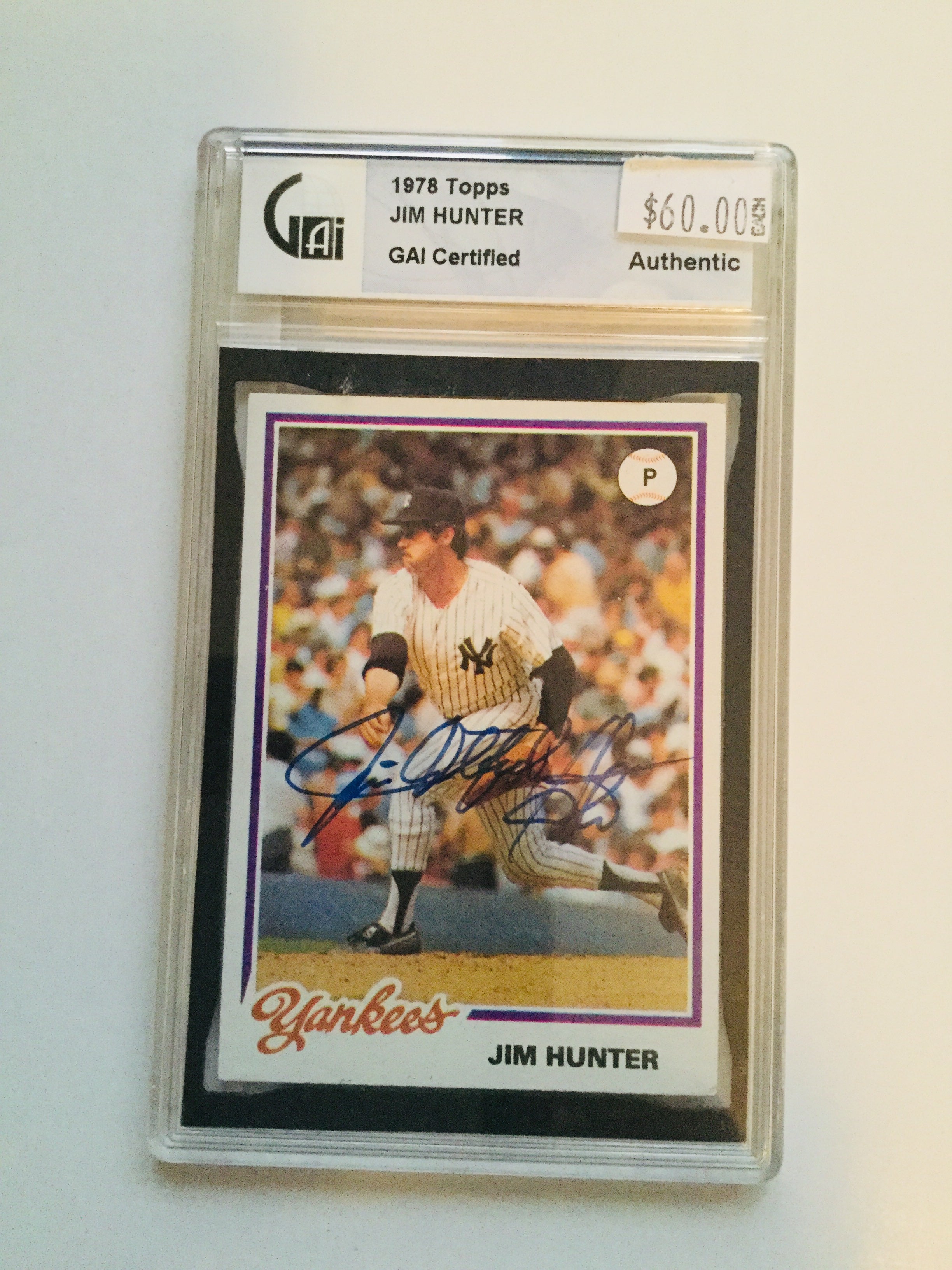 Jim catfish hunter Signed Certified Baseball card