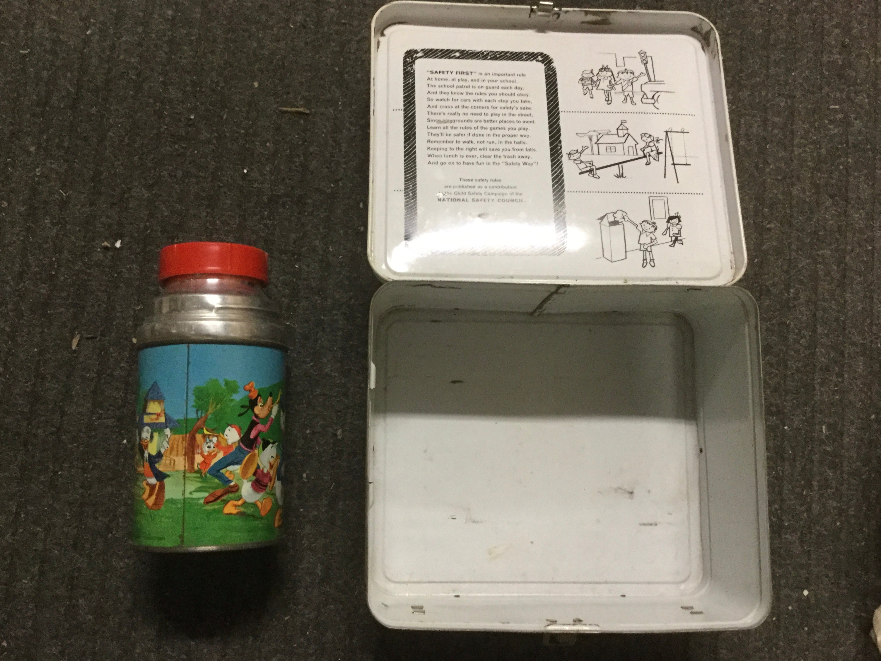 Mickey Mouse Club Rare Disney metal lunch box and metal Thermos 1960s