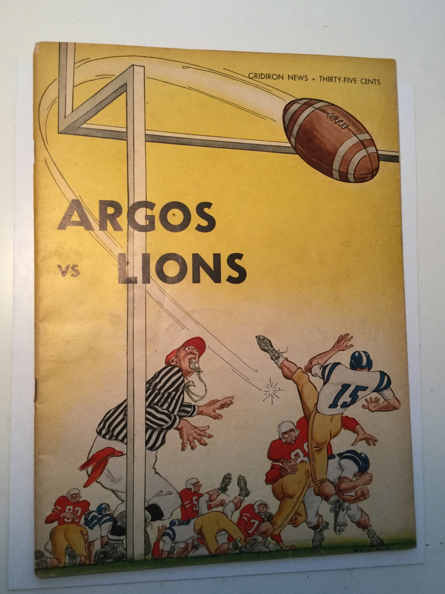 CFL football Argos vs BC Lions Program w/ticket 1961