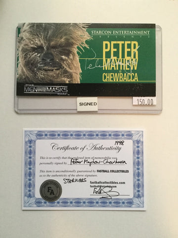 Star Wars Starcon rare signed in person Chewbacca card sold w/coa 1998