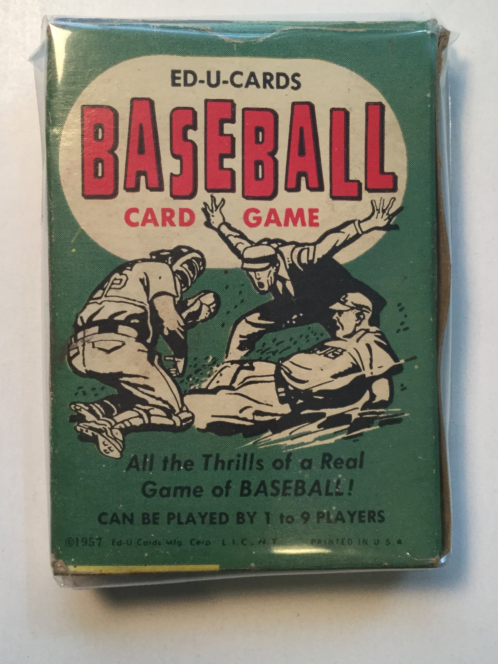 Baseball game edu card set in box 1957