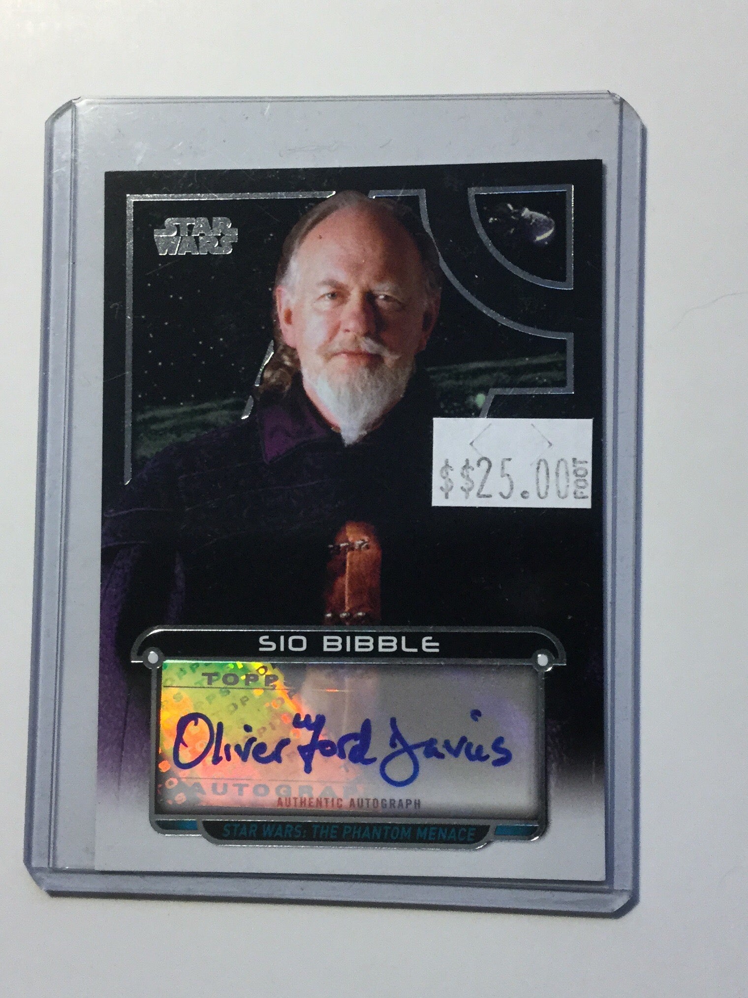 Last Jedi Oliver Ford Davies rare signed insert card