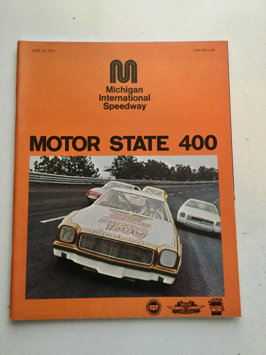 NASCAR Michigan 400 race program 1974