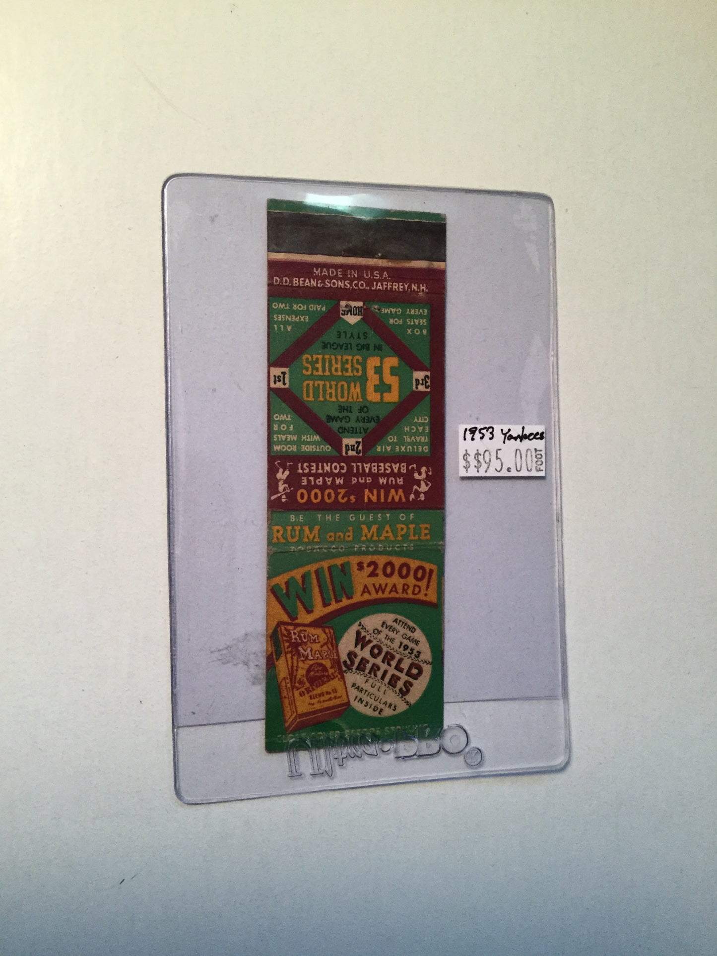 World Series baseball rare match book 1953