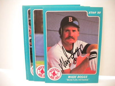 Wade Boggs signed rare Star mint card set 1988