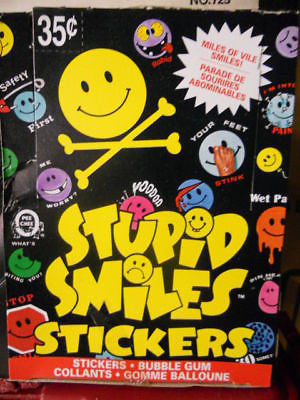 Stupid Smile opc rare stickers cards full  box. 1989