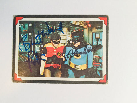 Batman Rare Original Card signed by Adam West/Burt Ward with COA