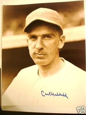 Carl Hubbell baseball legend signed 8x10 photo w/COA