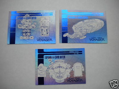 Star Trek Next Generation foil Blueprints insert 3 cards set 1990s