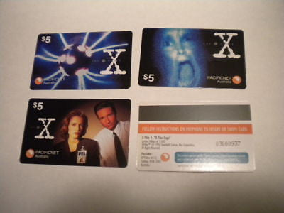X-Files rare Australian 4 card phonecards set 1990