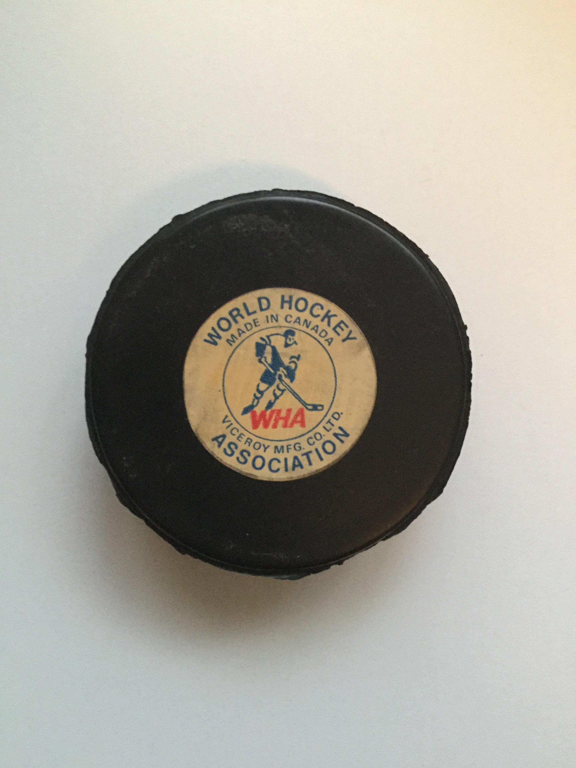 WHA Toronto Rare hockey puck with holder 1970s