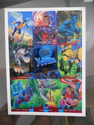 X-Men Ultra rare small uncut card sheet 1990s