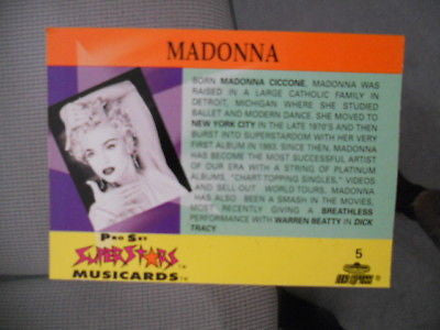 Madonna rare limited issued preview card 1991