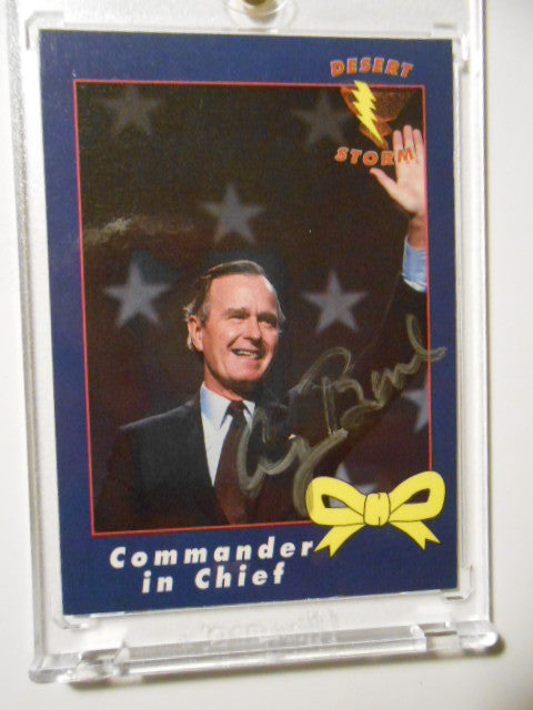 President George Bush Sr. rare signed card with COA