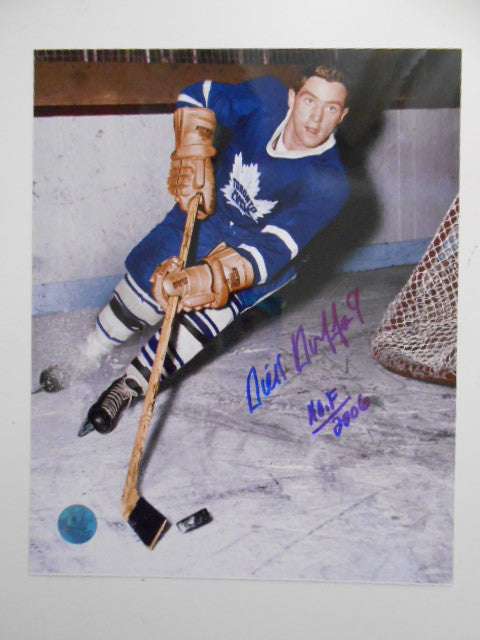 Dick Duff rare Leafs NHL signed 8x10 photo w/COA