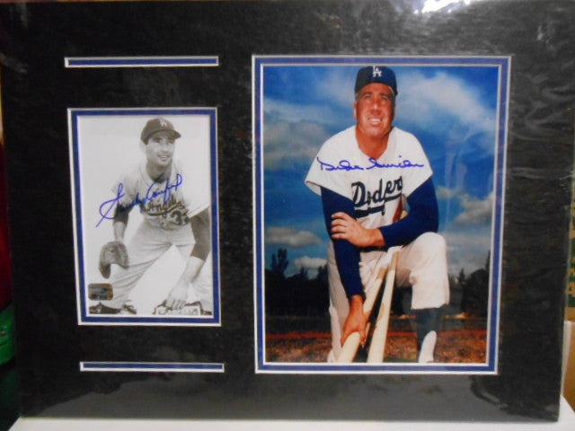 Sandy Koufax/Duke Snider matted signed baseball collectible w/COA