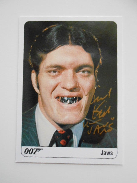 James Bond Richard Kiel rare signed card w/COA