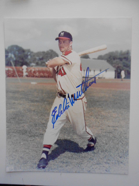 Eddie Mathews baseball rare signed 8x10 photo with COA