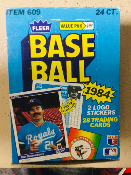 1984 Fleer baseball cards rare cello packs 24 packs box