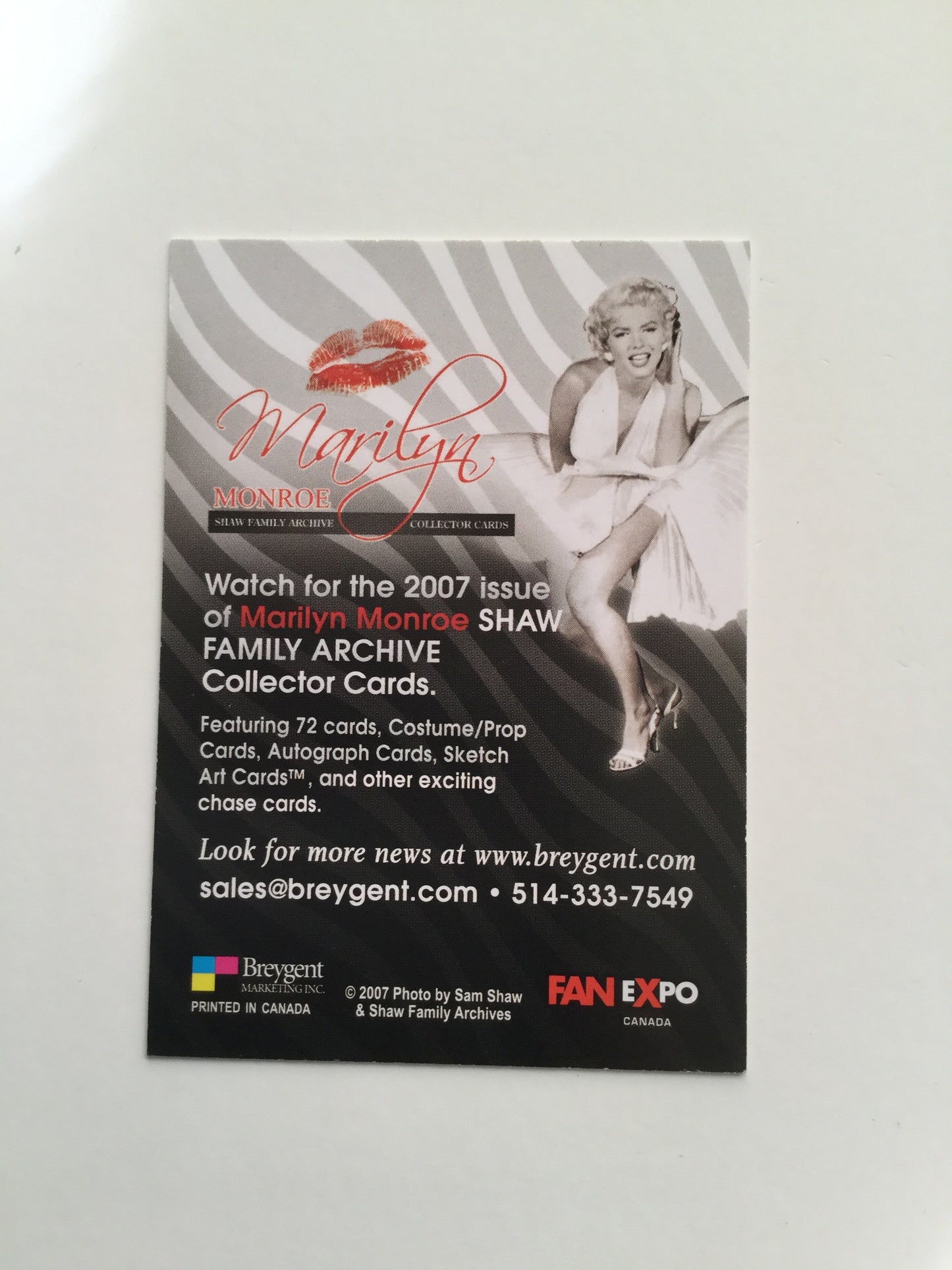 Marilyn Monroe Fanexpo rare promo card