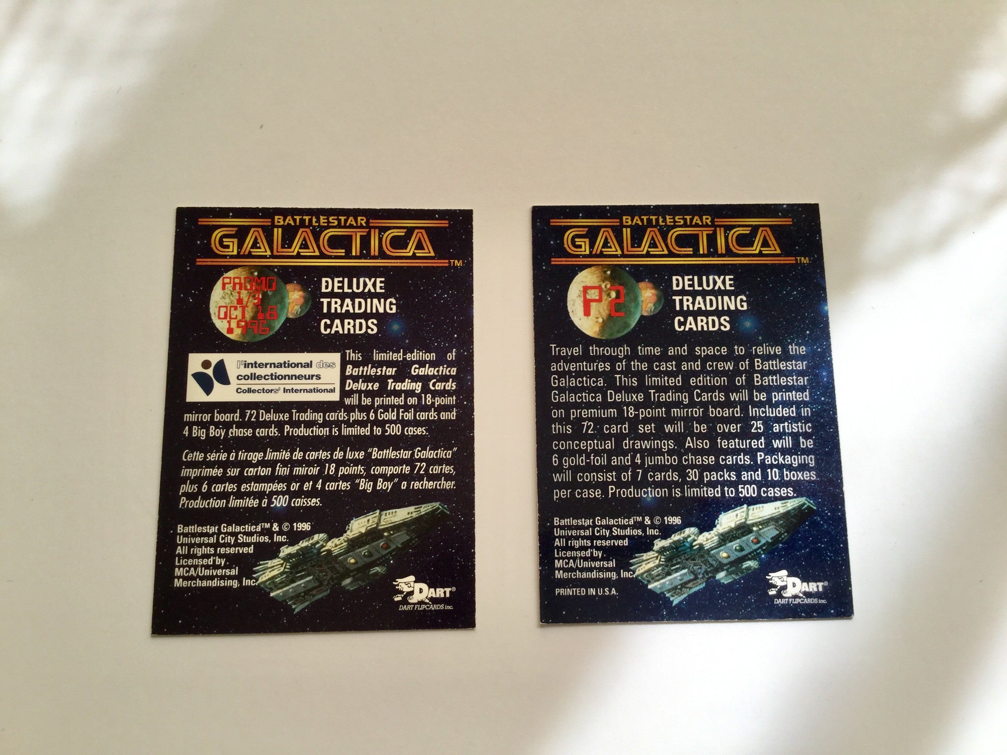 Battlestar Galactica two rare promo cards
