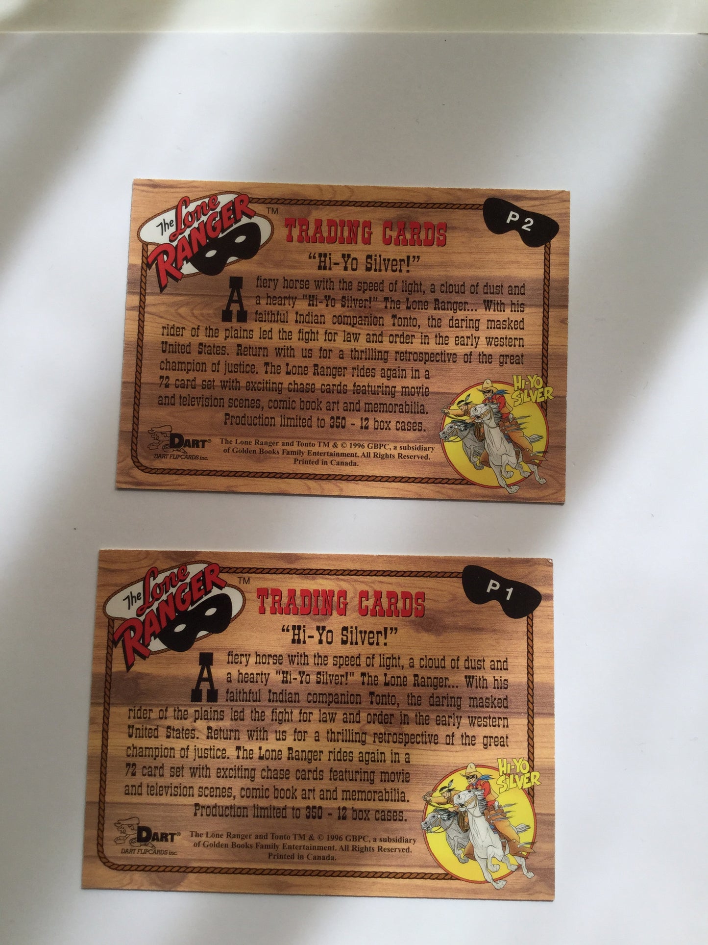 Lone Ranger rare two cards promo set